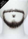 Handmade HD Lace Realistic Dark Brown Circle Beard and Moustache Facial Hair Set MB062