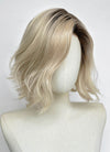 Blonde With Dark Roots Wavy Mono Top Kanekalon Lace Wig MN022