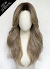 Ash Blonde With Dark Roots Wavy Mono Top Kanekalon Lace Wig MN023