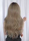 Ash Blonde With Dark Roots Wavy Mono Top Kanekalon Lace Wig MN023