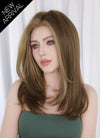 Brown With Blonde Money Piece Straight Mono Top Kanekalon Lace Wig MN026