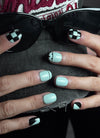 KPop Demon Hunters Saja Boys Baby Inspired Green Square Handmade Press-On Nails NF096