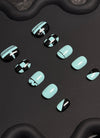 KPop Demon Hunters Saja Boys Baby Inspired Green Square Handmade Press-On Nails NF096