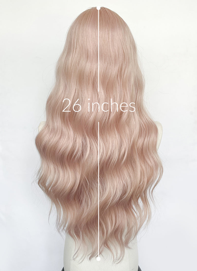 Pale Pink Wavy Synthetic Wig NL082 | WigIsFashion – Wig Is