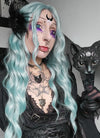 Pastel Blue Wavy Synthetic Wig NL084