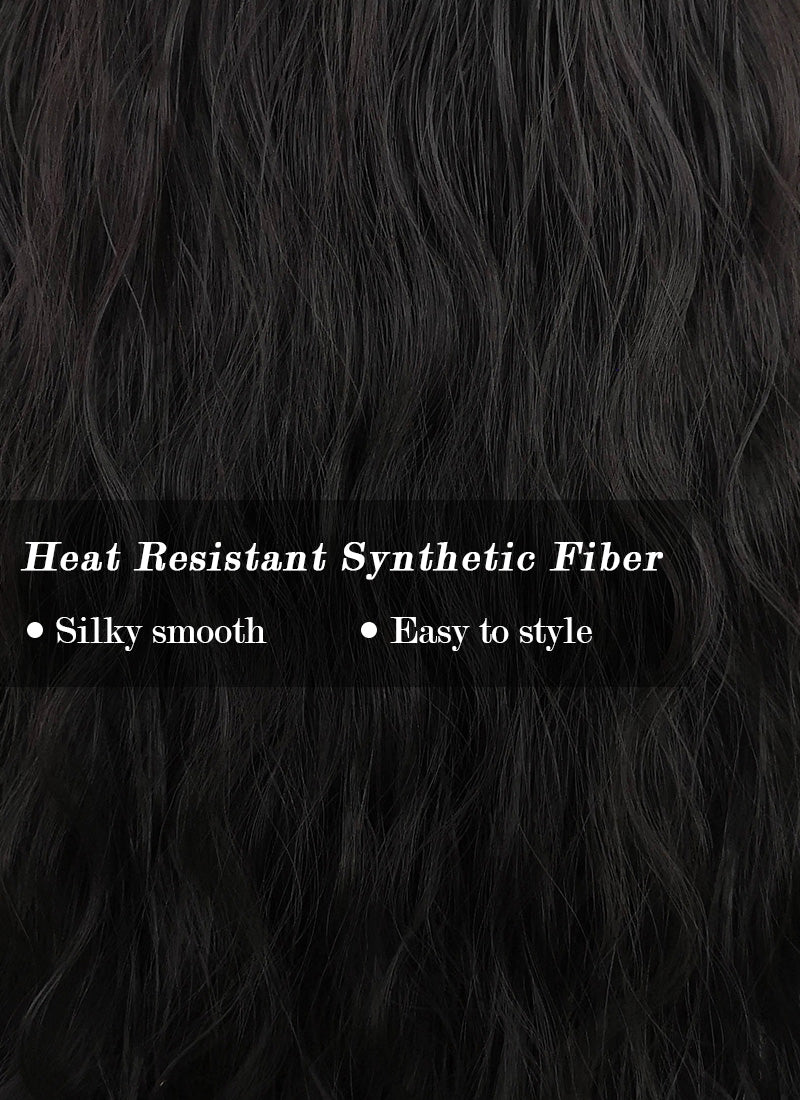 Black Wavy Synthetic Wig NS347