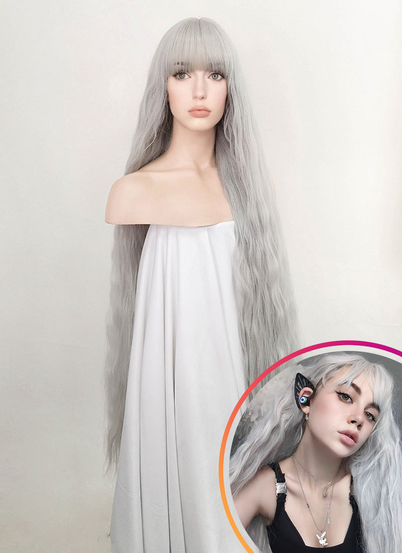 Grey Wavy Synthetic Hair Wig NS353