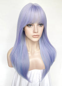 Pastel Purple Mixed Blue Straight Synthetic Hair Wig NS529