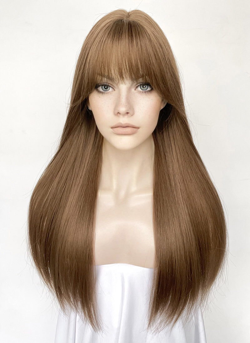 Brown Straight Synthetic Hair Wig NS545