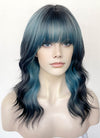 Blue Mixed Black Wavy Synthetic Hair Wig NS598