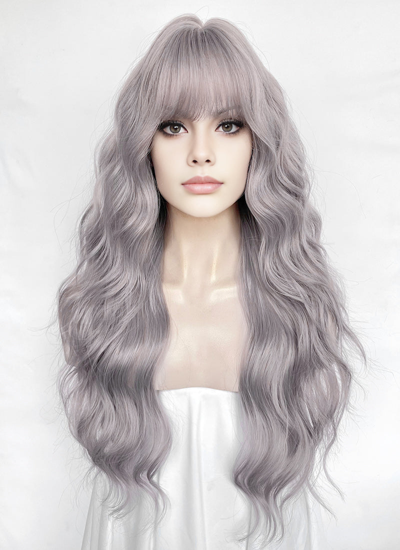 Silver Lilac Wavy Synthetic Hair Wig | WigIsFashion