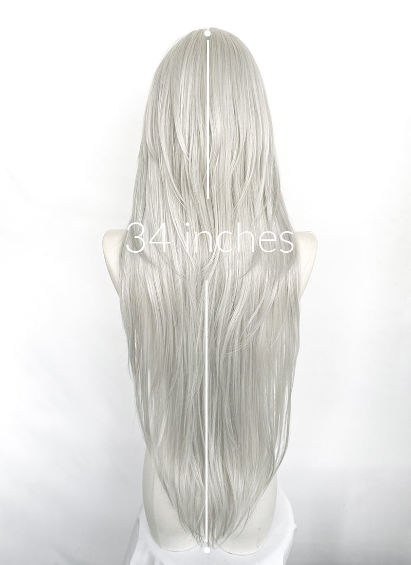 Silver Grey Straight Synthetic Hair Wig NS624