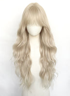 Light Ash Blonde Wavy Synthetic Hair Wig NS625