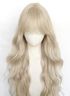 Light Ash Blonde Wavy Synthetic Hair Wig NS625