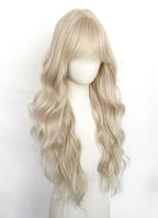 Light Ash Blonde Wavy Synthetic Hair Wig NS625