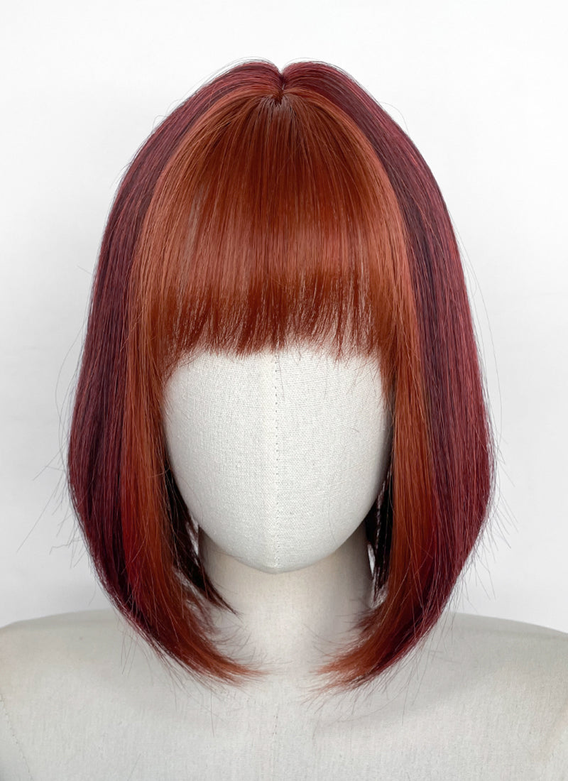Red Mixed Auburn Straight Bob Synthetic Hair Wig | WigIsFashion