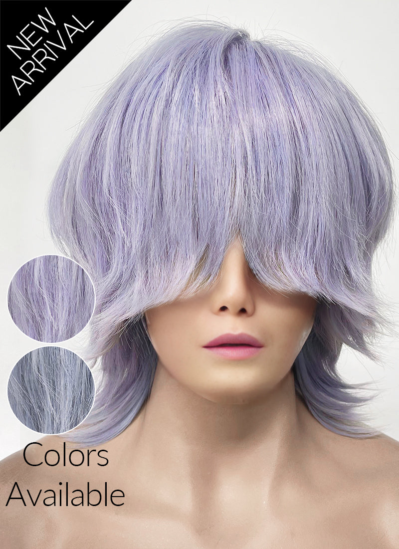 KPop Demon Hunters Saja Boys Mystery Pastel Purple Straight Synthetic Hair Wig TB1762