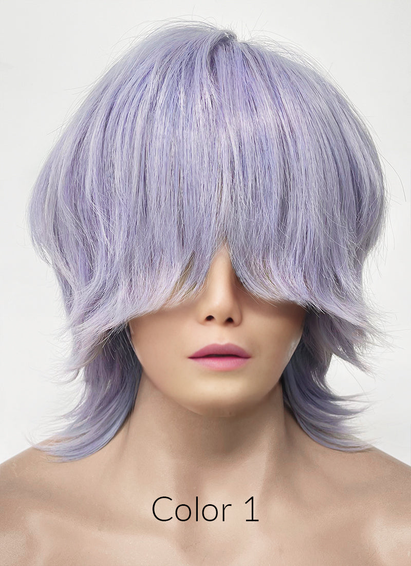 KPop Demon Hunters Saja Boys Mystery Pastel Purple Straight Synthetic Hair Wig TB1762