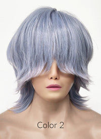 KPop Demon Hunters Saja Boys Mystery Pastel Purple Straight Synthetic Hair Wig TB1762