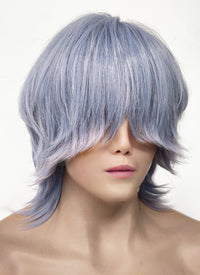 KPop Demon Hunters Saja Boys Mystery Pastel Purple Straight Synthetic Hair Wig TB1762