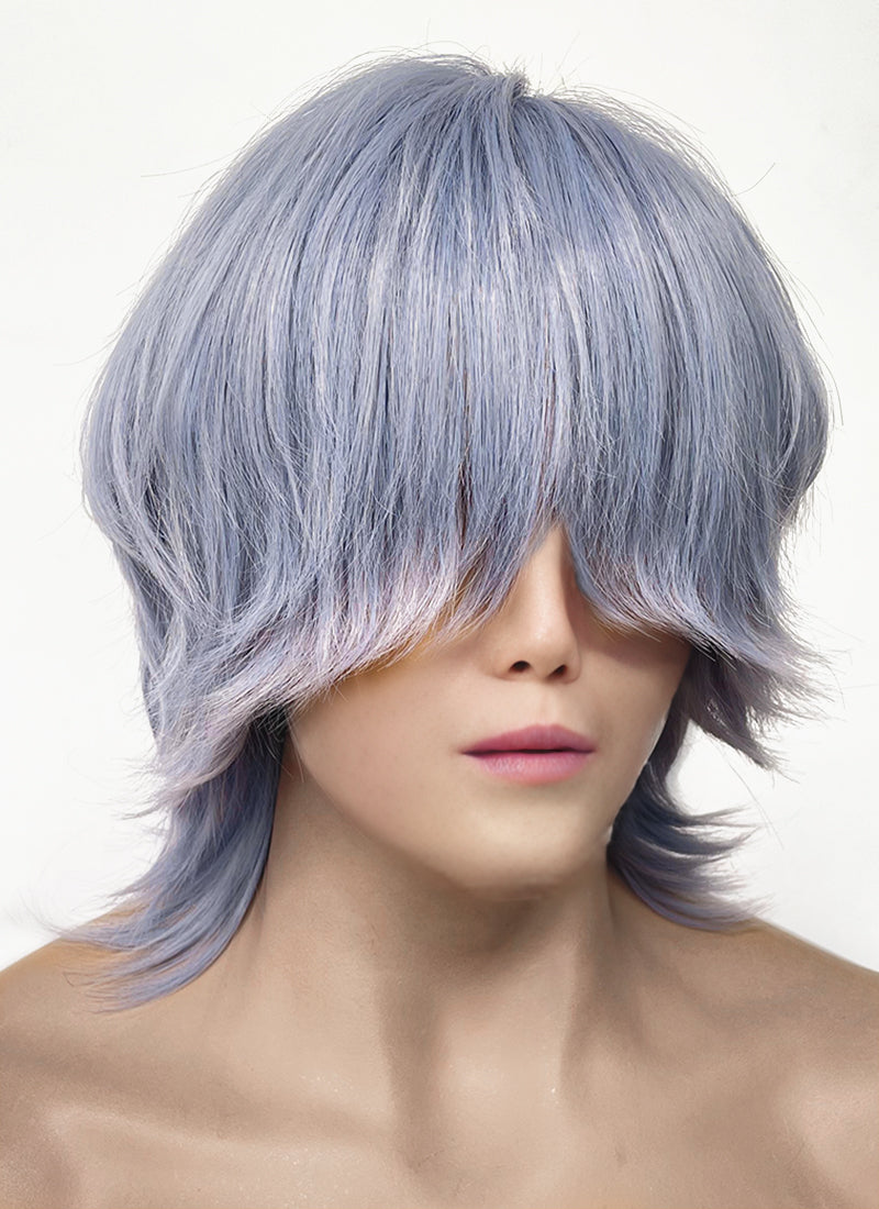 KPop Demon Hunters Saja Boys Mystery Pastel Purple Straight Synthetic Hair Wig TB1762