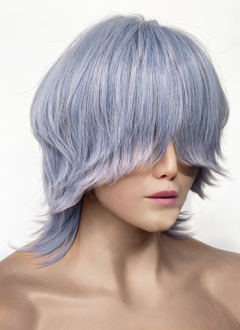 KPop Demon Hunters Saja Boys Mystery Pastel Purple Straight Synthetic Hair Wig TB1762
