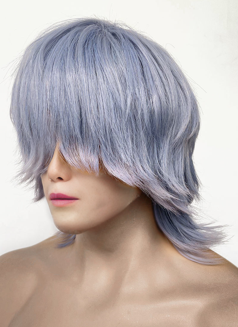 KPop Demon Hunters Saja Boys Mystery Pastel Purple Straight Synthetic Hair Wig TB1762