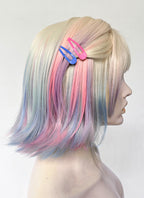 Wednesday Enid Sinclair Blonde Pink Blue Ombre Synthetic Wig TB1768A