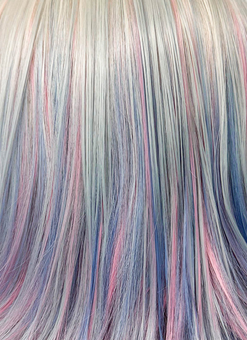 Wednesday Enid Sinclair Blonde Pink Blue Ombre Synthetic Wig
