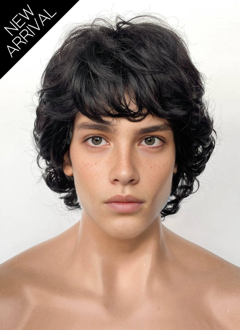 Stranger Things Mike Wheeler Black Curly Synthetic Men's Wig TB1769A