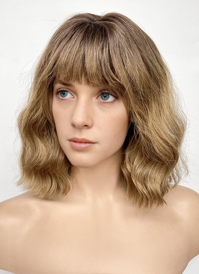 Stranger Things Robin Buckley Blonde With Dark Roots Wavy Synthetic Wig TB1773A