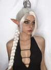 Baldur's Gate 3 Shadowheart White Yaki Straight Lace Front Synthetic Wig With Ponytail Extension LF6048