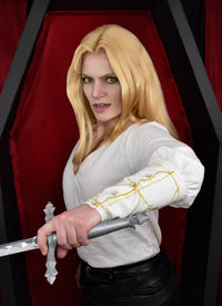 Castlevania Alucard Blonde Wavy Lace Front Synthetic Men's Wig LF6109