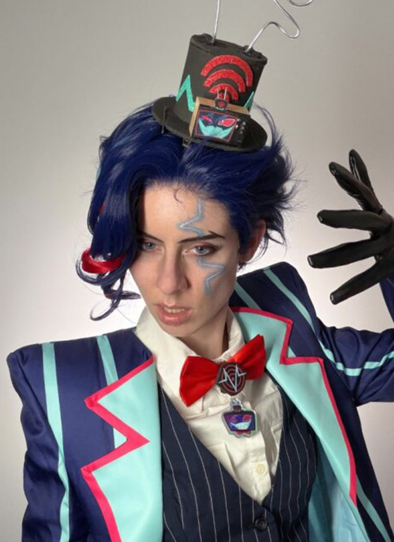 Blue Wavy Lace Front Synthetic Hair Men's Wig LF6147