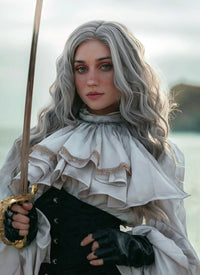 Grey Wavy Lace Front Synthetic Wig LW4043