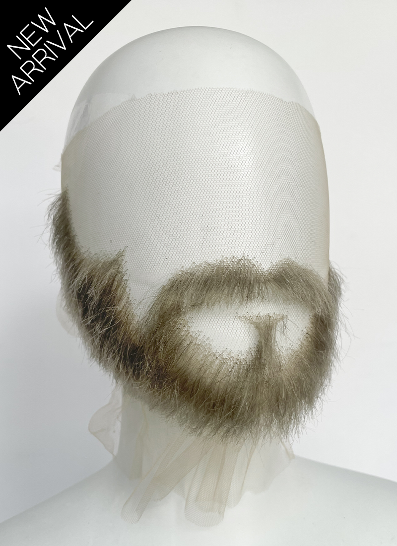 Handmade HD Lace Realistic Sage Grey Beard and Moustache Facial Hair Set MB002