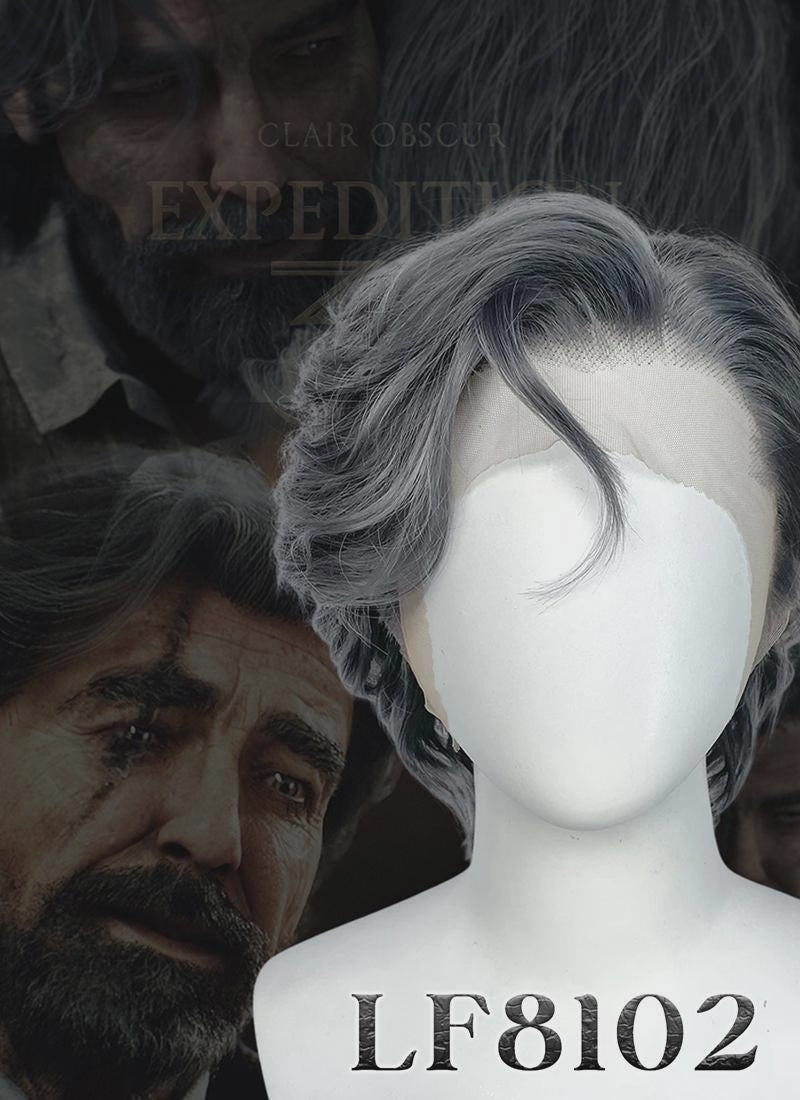 Clair Obscur: Expedition 33 Renoir Charcoal Grey Wavy Lace Front Synthetic Men's Wig LF8102