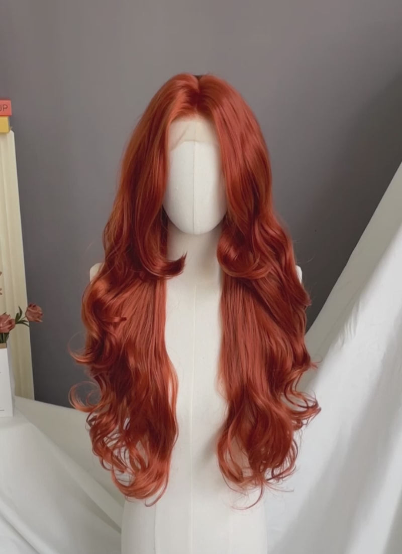 X-MEN 97 Jean Grey Ginger Wavy Lace Front Synthetic Hair Wig