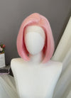 Pastel Pink Straight Bob Lace Front Synthetic Wig LFK5563