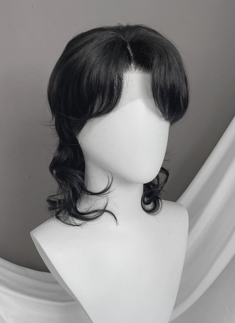 Black Wavy Lace Front Synthetic Men's Wig LF6113