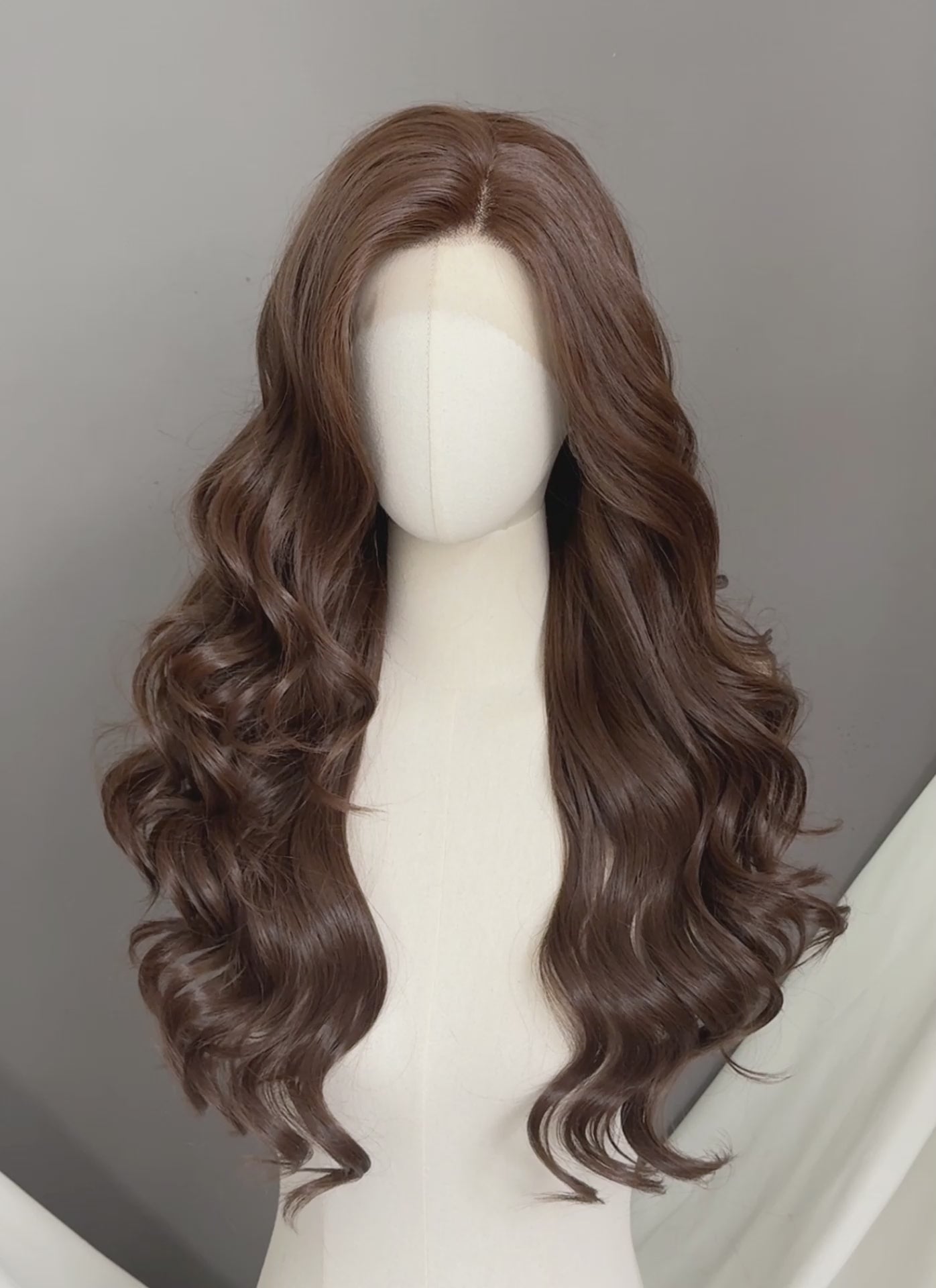 Brown Wavy Lace Front Kanekalon Synthetic Hair Wig | WigIsFashion