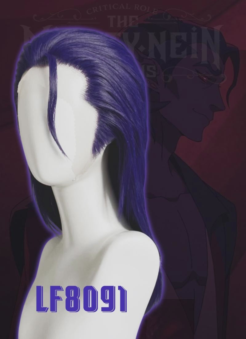 Critical Role The Mighty Nein Mollymauk Tealeaf Purplish Blue Straight Lace Front Synthetic Men's Wig LF8091