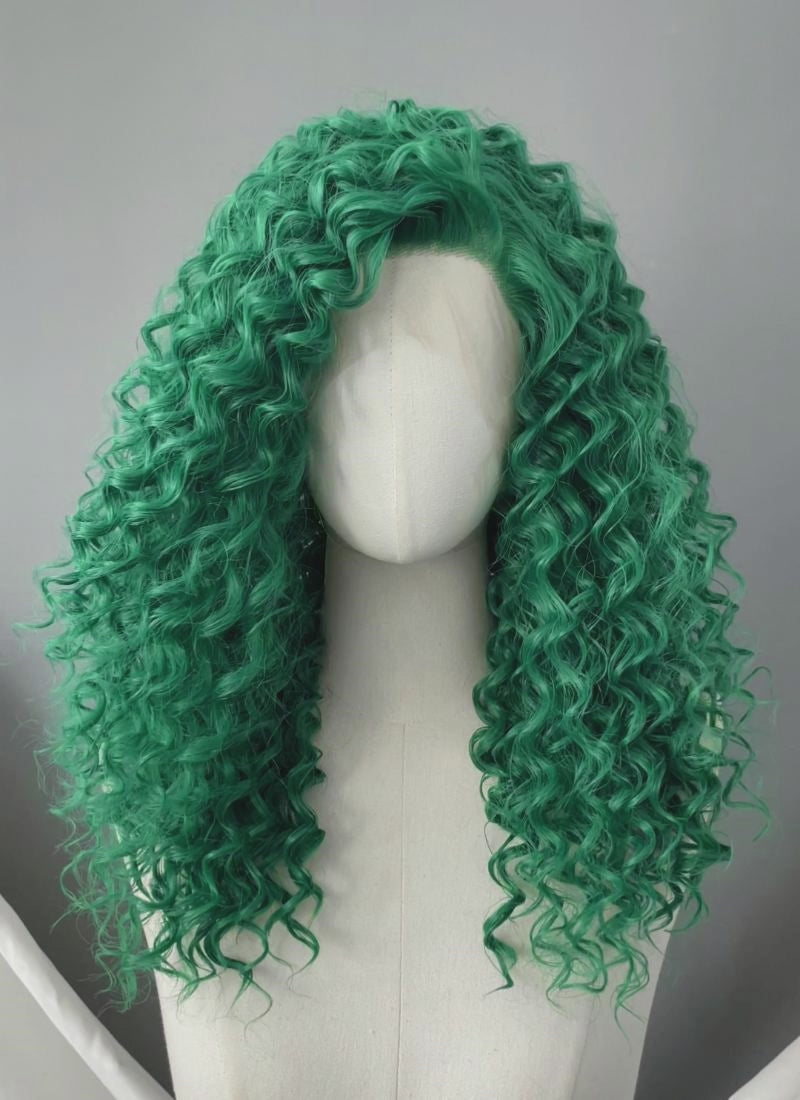 Green Curly Lace Front Synthetic Wig LFK5604