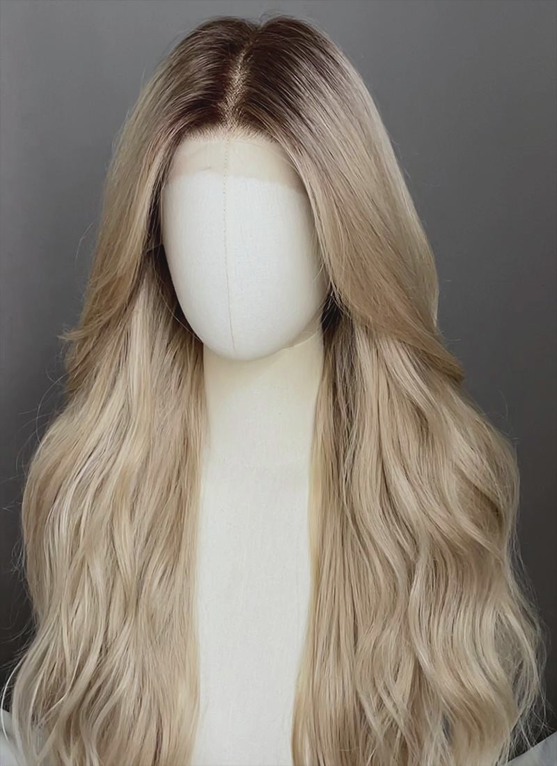 Blonde With Dark Roots Wavy 13