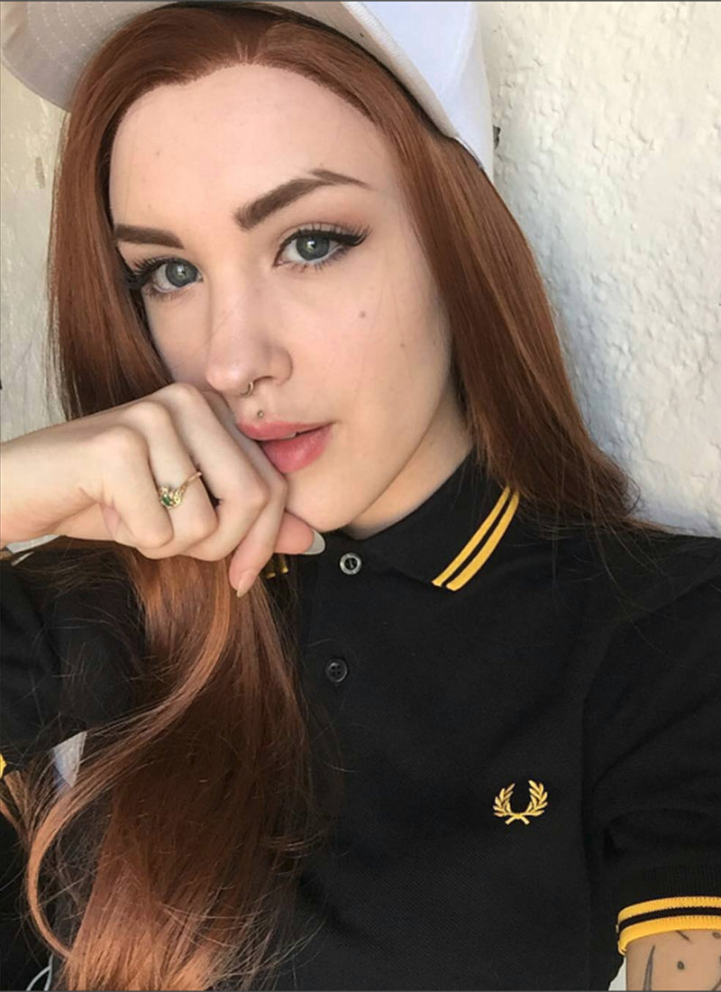 Chestnut Brown Straight Lace Front Synthetic Wig LF005