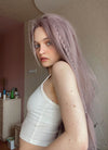 Straight Ash Purple Lace Front Synthetic Wig LF1587