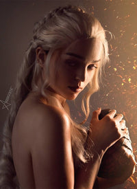 Game of Thrones Daenerys Targaryen Wavy Light Ash Blonde Braided Lace Front Synthetic Wig LF2021