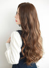 Brown Mixed Blonde Wavy Lace Front Synthetic Wig LF3275