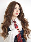 Brown Mixed Blonde Wavy Lace Front Synthetic Wig LF3275