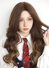 Brown Mixed Blonde Wavy Lace Front Synthetic Wig LF3275